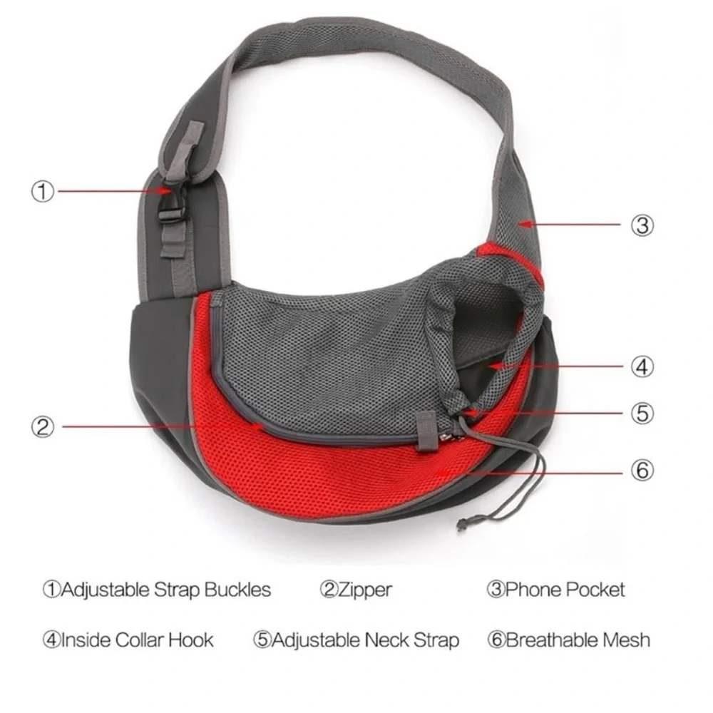 Pet Dog Sling Carrier Bag for Small Dogs Puppy Cat Sling Backpack - Brand New